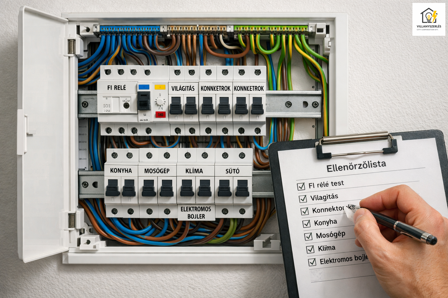 Biztosítéktábla ellenőrzőlista