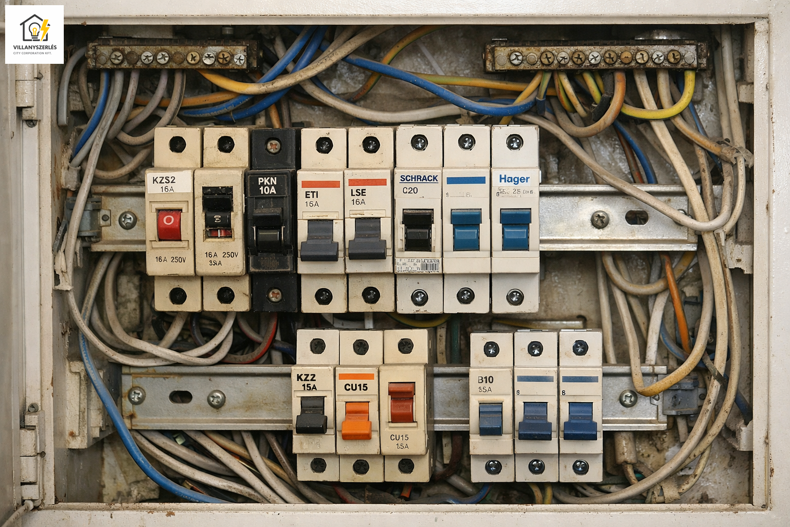 Elektromos elosztószekrény régi lakásban