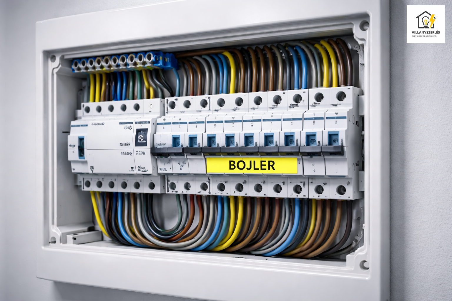 Elektromos elosztószekrény bojler áramkörrel